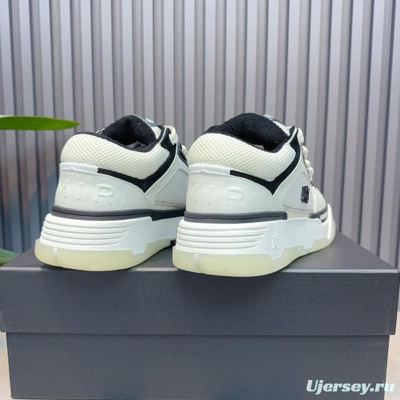 2024 Unisex Amiri White Black Leather Sneakers MJ00360