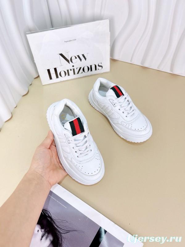 2024 Kids Gucci White Leather Sneakers