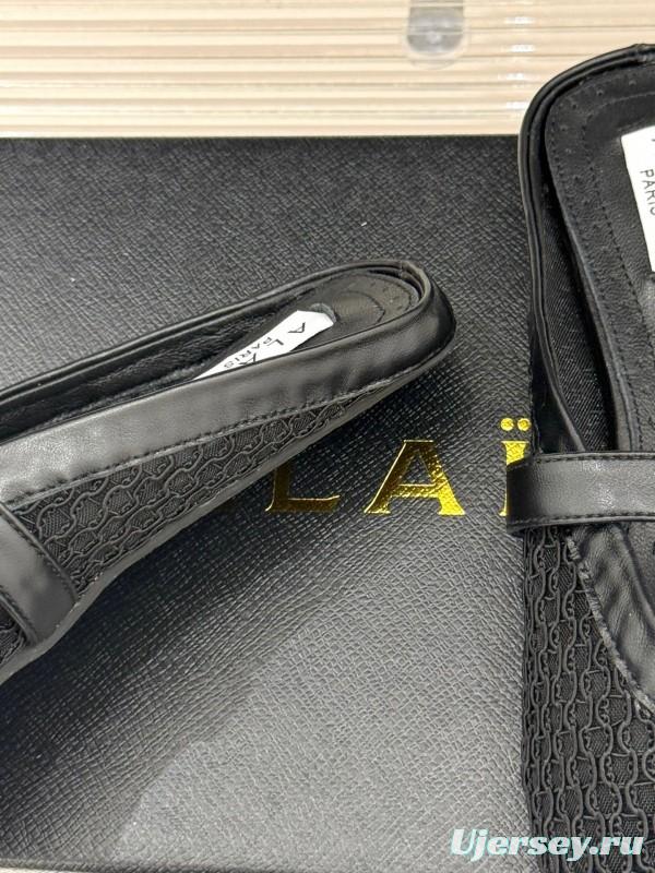 2025 Slippers YSL Black Mesh Leather