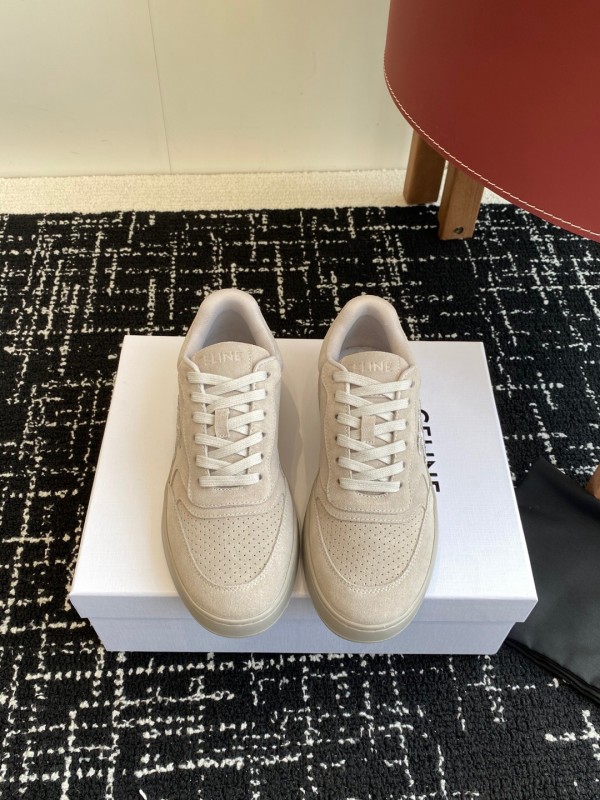 2025 Women Celine Beige Suede Sneakers KFY00310