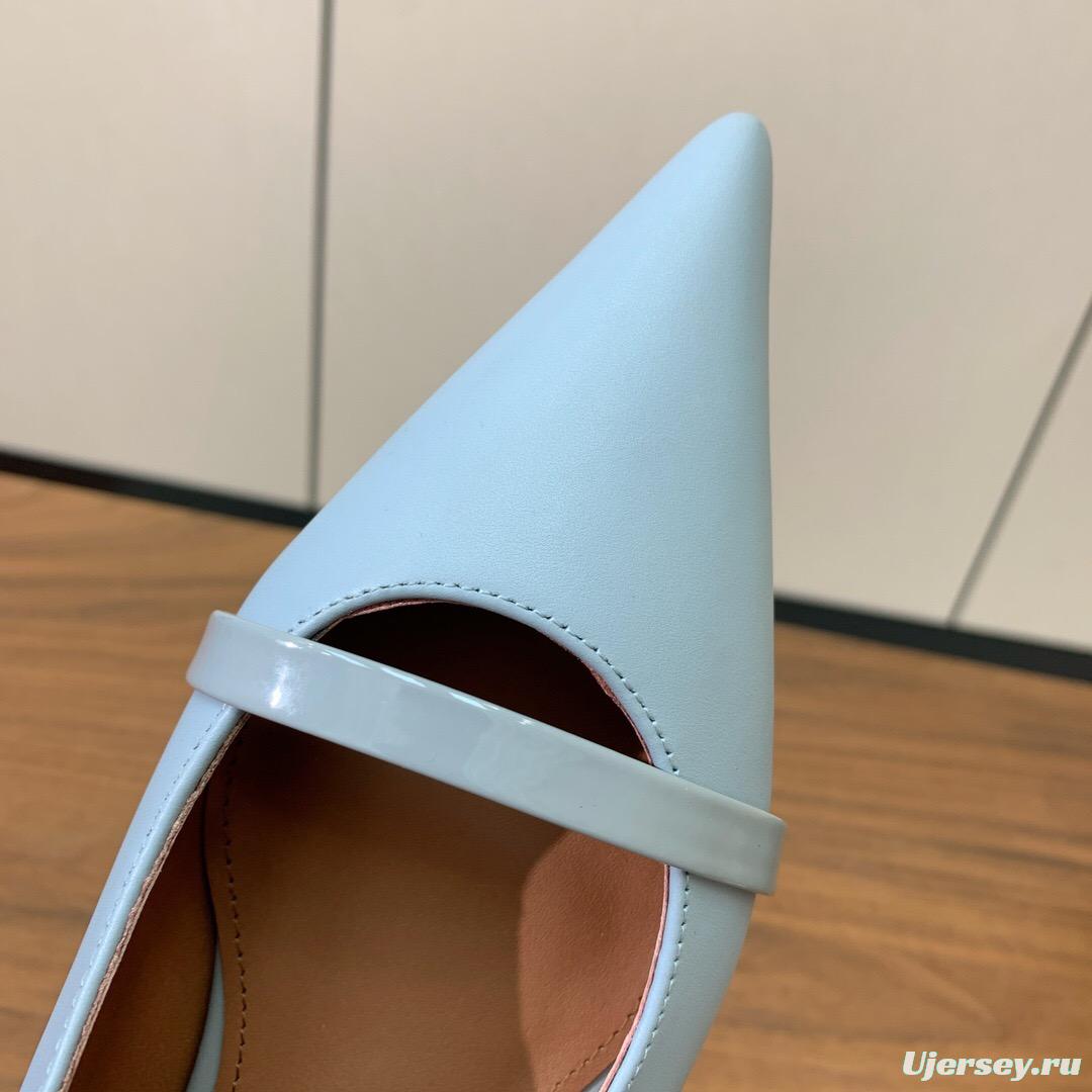 2025 Women Malone Souliers Light Blue Leather Flat Mule