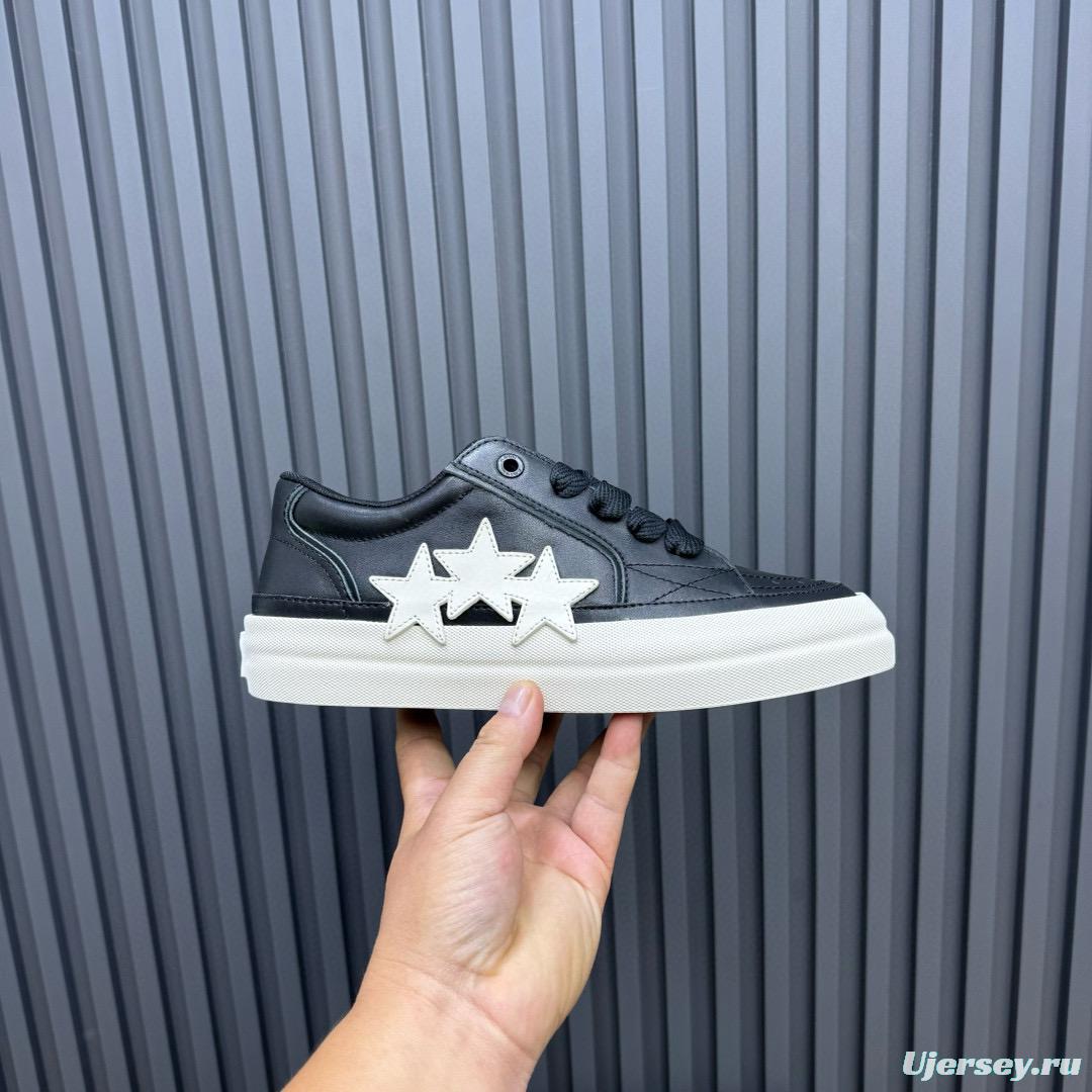 2024 Unisex Amiri Black White Leather Sneakers MJ00300