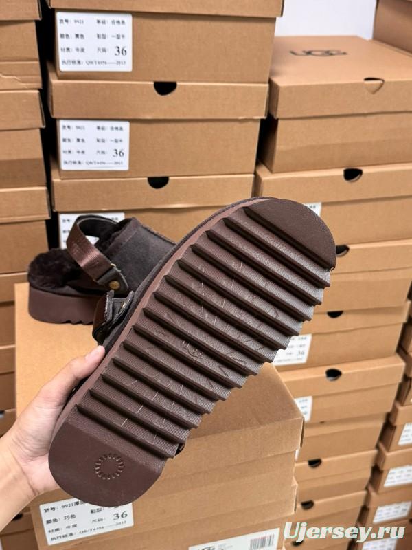 2024 UGG Walnut Brown Suede Slippers MJ00170