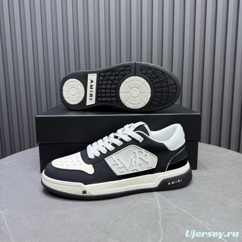2025 Unisex Amiri Black White Leather Sneakers MJ00360