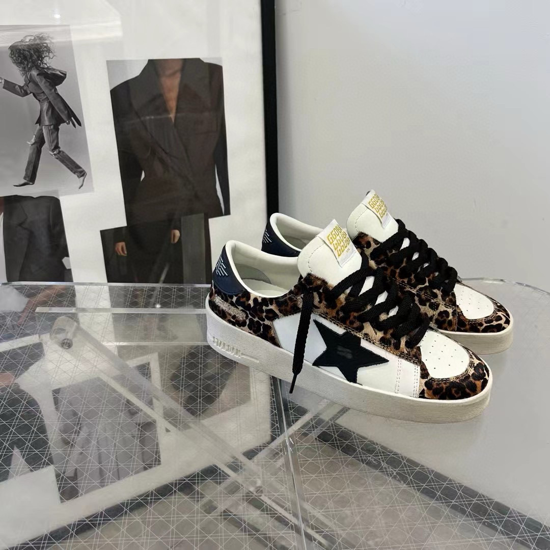 2024 Women GGDB White Leopard Leather Sneakers MJ00260