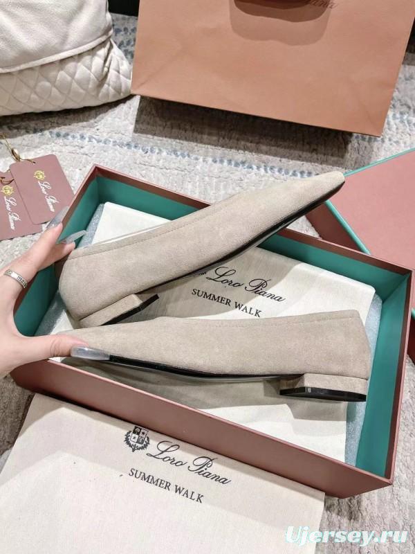 2025 Women LP Beige Suede Ballet Flats LY00320