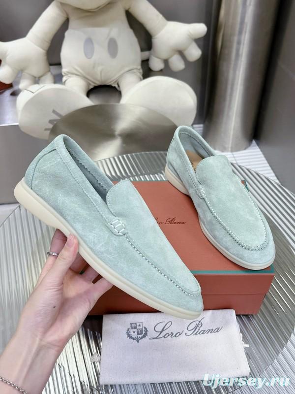 2024 Unisex LP Pale Green Suede Loafers MJ00270