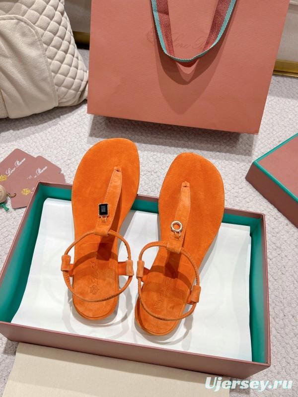 2025 LP Orange Suede Slippers