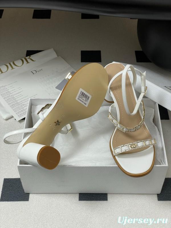 Dior D-lssime Heeled Sandals with Crystal Embellishments and Cross Straps - 2025SS