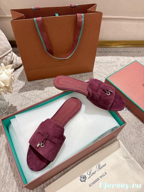 2025 Slippers LP Bloodred Suede Slippers