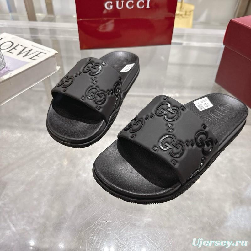 2025 Gucci Black Rubber Slippers