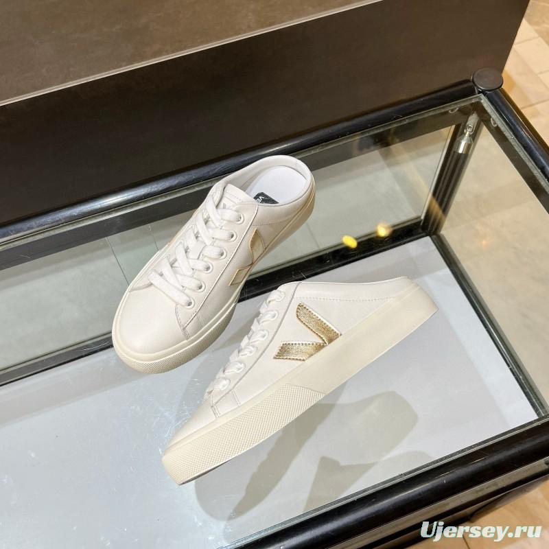 2025 Women VEJA White Canvas Leather Sneakers Slip-On Casual MJ00240