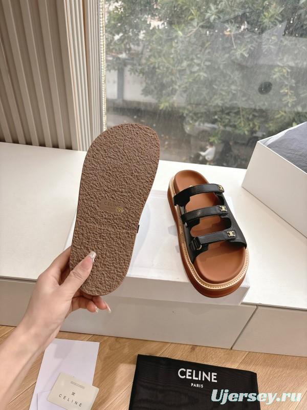2025 CELINE Black Leather Slippers