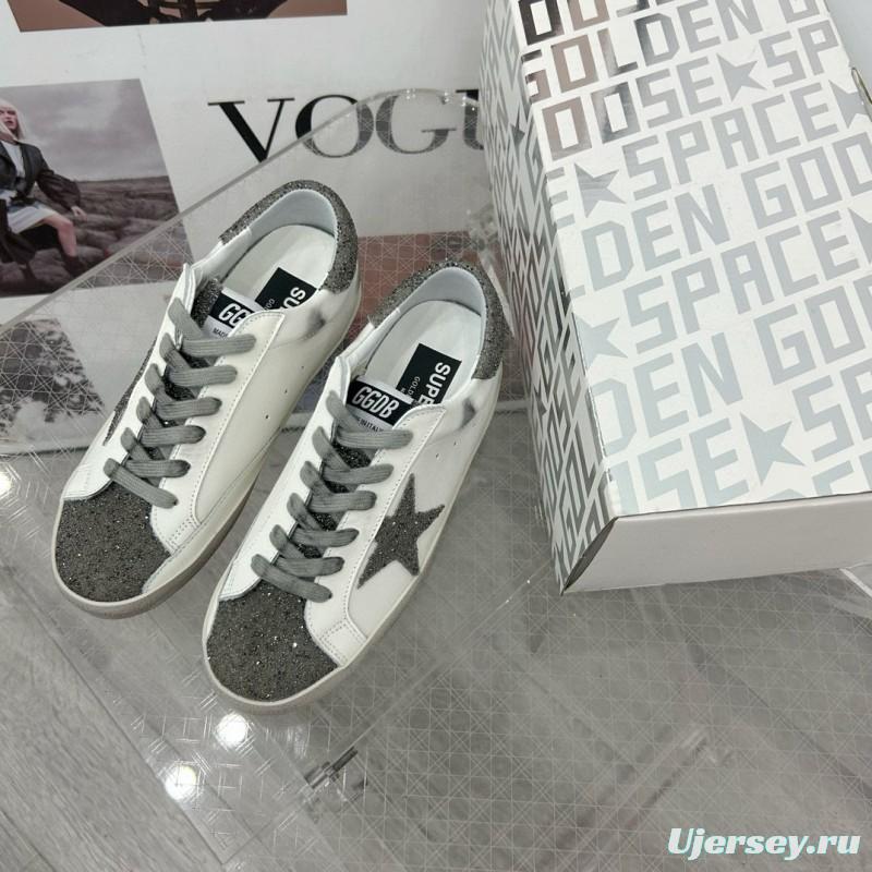 2025 Women GGDB White Grey Leather Suede Sneakers LY00360