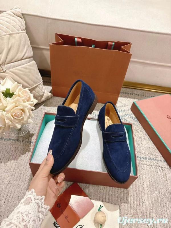 2025 Women LP Navy Suede Loafers LY00320