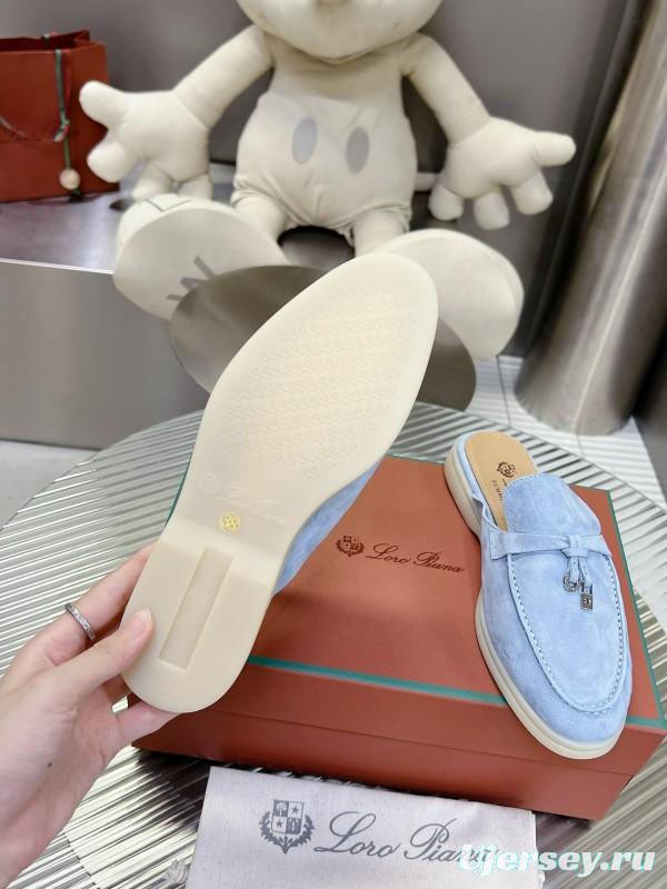 2024 Slippers LP Light Blue Suede Loafer MJ00270