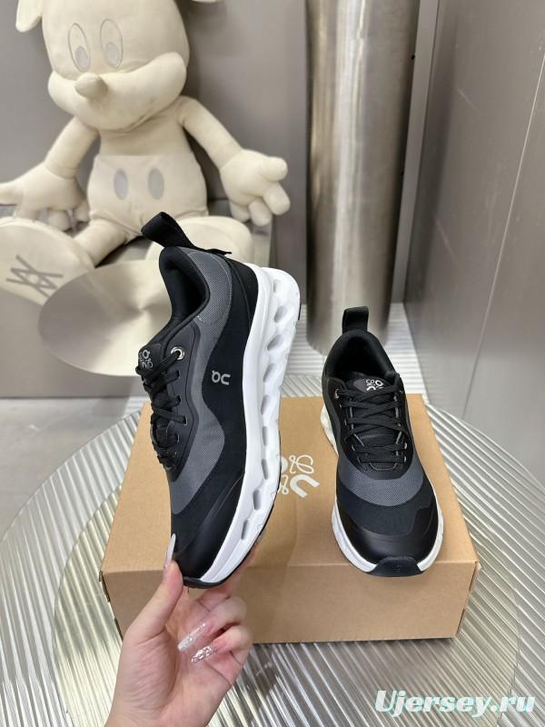 2025 Unisex Loewe Black Grey Leather Mesh Sneakers