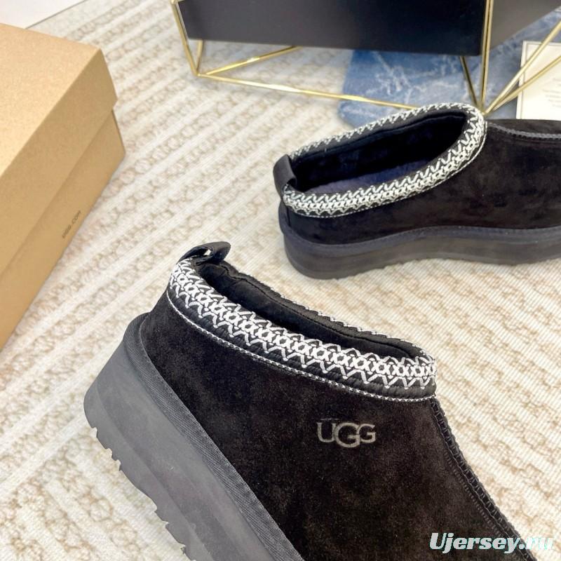 2024 Women UGG Black Suede Platform Slippers MJ00230