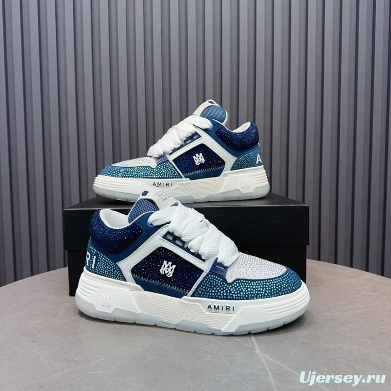 2024 Unisex Amiri Blue White Leather Sneakers MJ00410