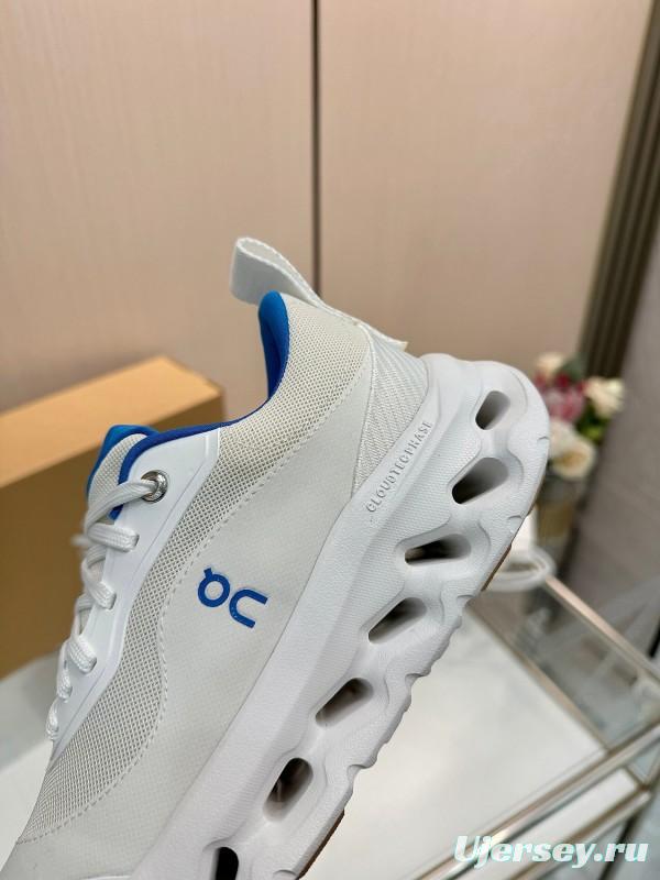 2025 Unisex Loewe White Blue Mesh Leather Sneakers