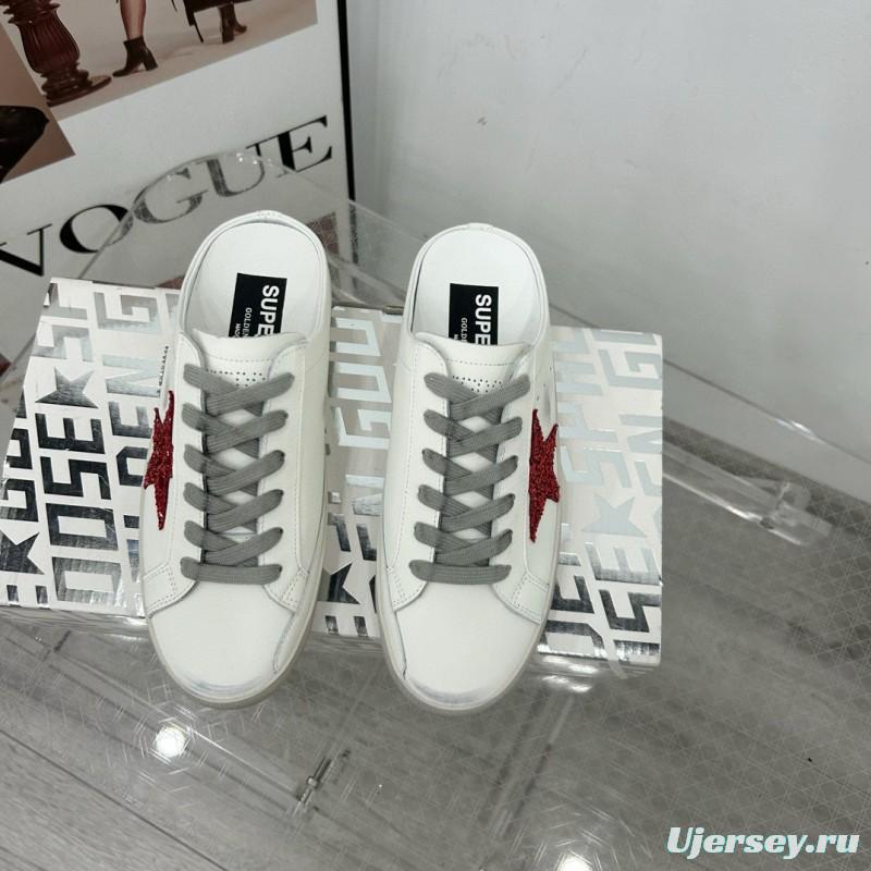 2025 Women GGDB White Red Leather Sneakers