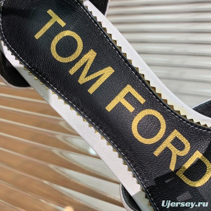 2025 Women TOM FORD White Gold Leather Pointed Toe Pumps KFY00320