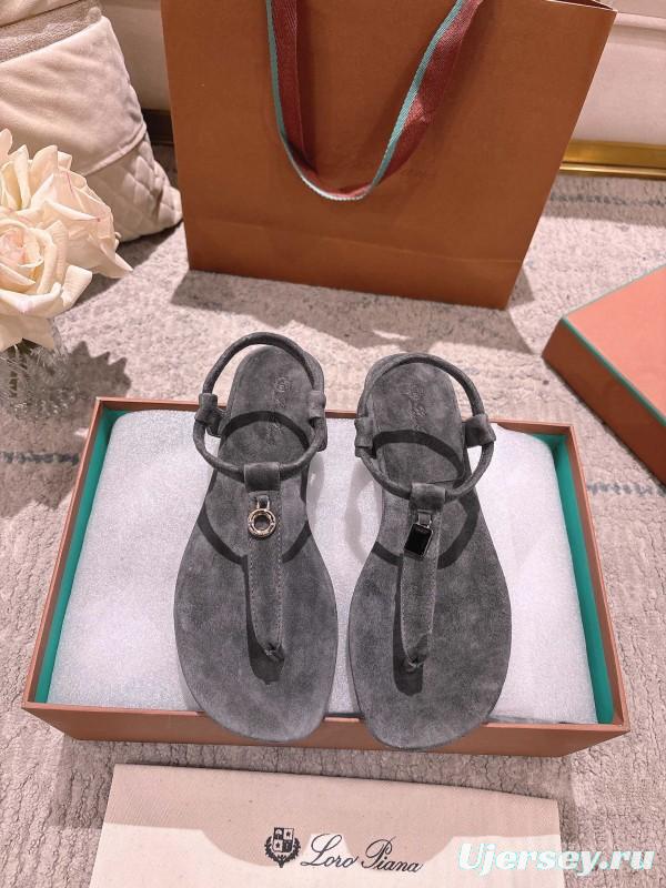 2025 LP Gray Suede Sandals