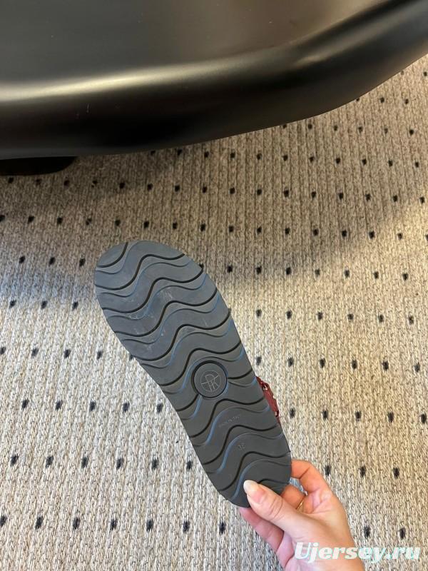 2025 Women The Row Burgundy Leather Sandals