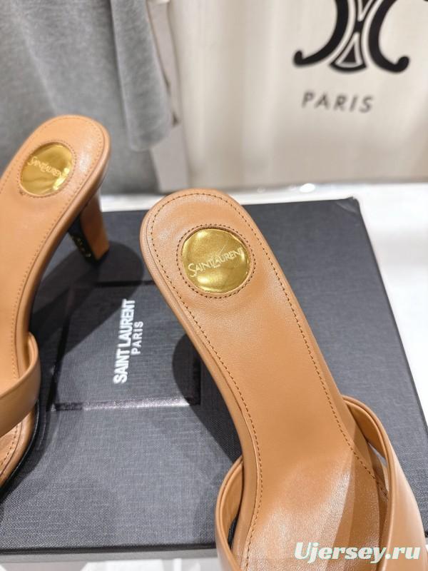 2025 Women Yves Saint Laurent Beige Leather High Heels