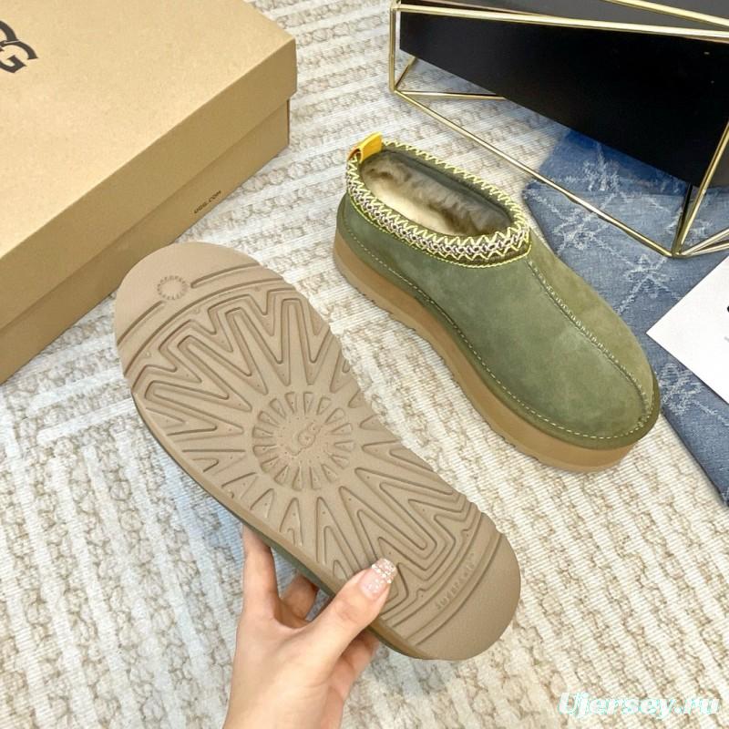 2024 Women UGG Olive Suede Platform Moccasin MJ00230