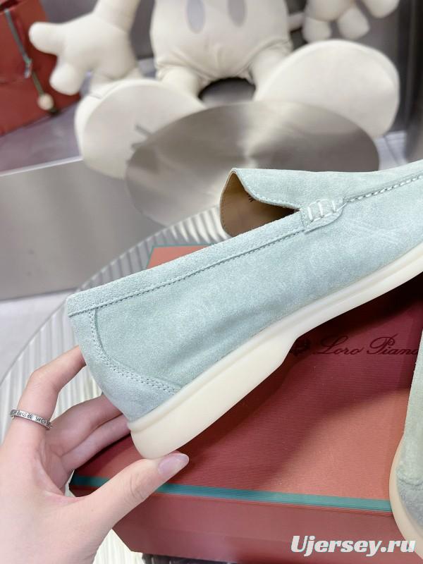 2024 Unisex LP Pale Green Suede Loafers MJ00270