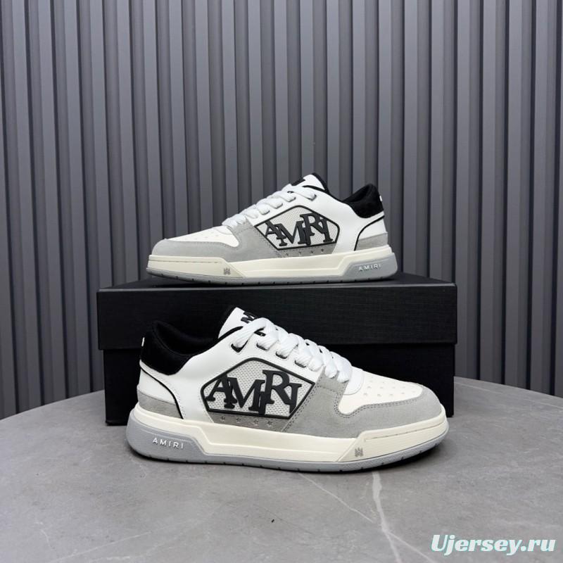 2025 Unisex Amiri White Black Suede Leather Sneakers MJ00360