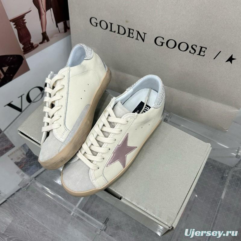 2025 Women GGDB White Beige Leather Sneakers MJ00260