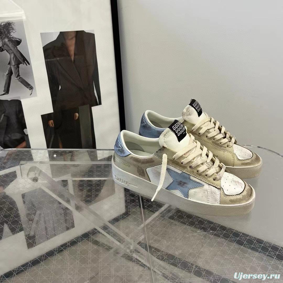 2024 Unisex GGDB White Beige Light Blue Leather Suede Sneakers MJ00260