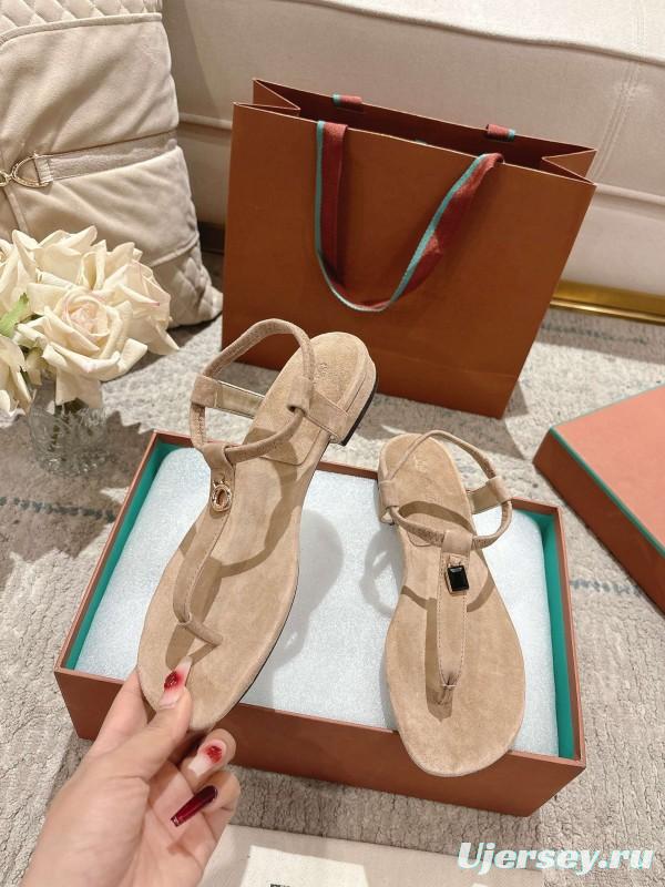 2025 Women LP Beige Suede Sandals LY00350