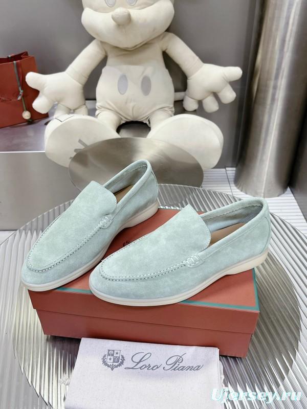 2025 Men LP Light Green Suede Loafers