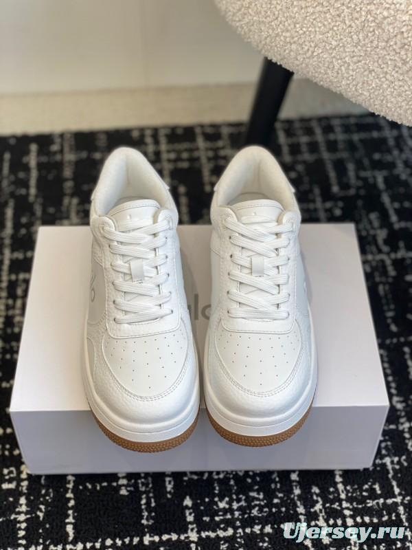 2025 Women Alo White Leather Casual Sneakers KFY00280