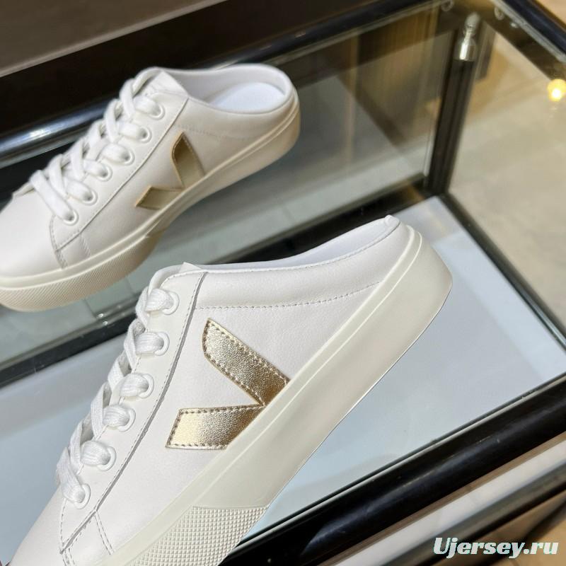 2025 Women VEJA White Canvas Leather Sneakers Slip-On Casual MJ00240