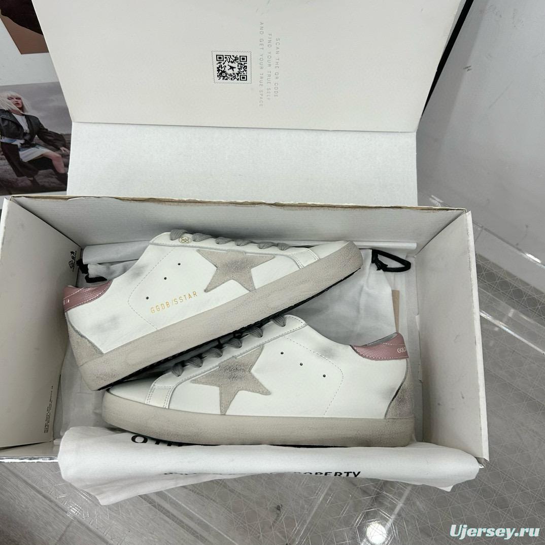 2025 Women GGDB White Grey Pink Leather Suede Sneakers