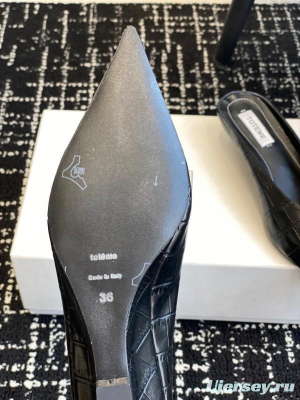 2025 Women Toteme Black Leather Mules