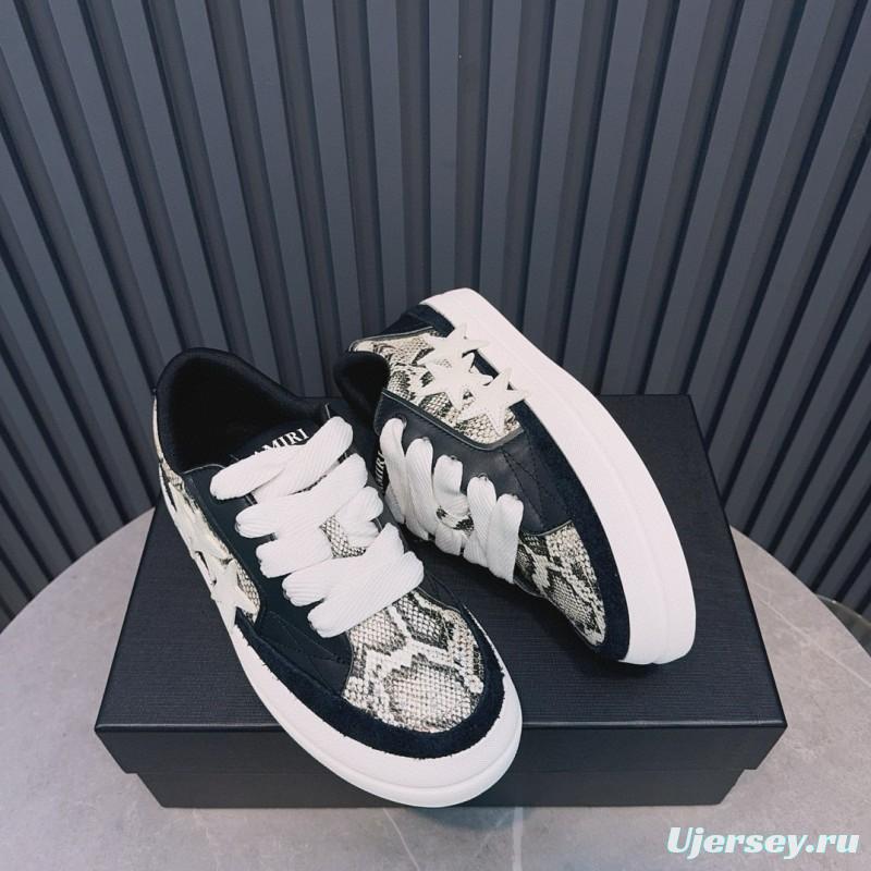 2024 Unisex Amiri Black White Leather Sneaker MJ00300