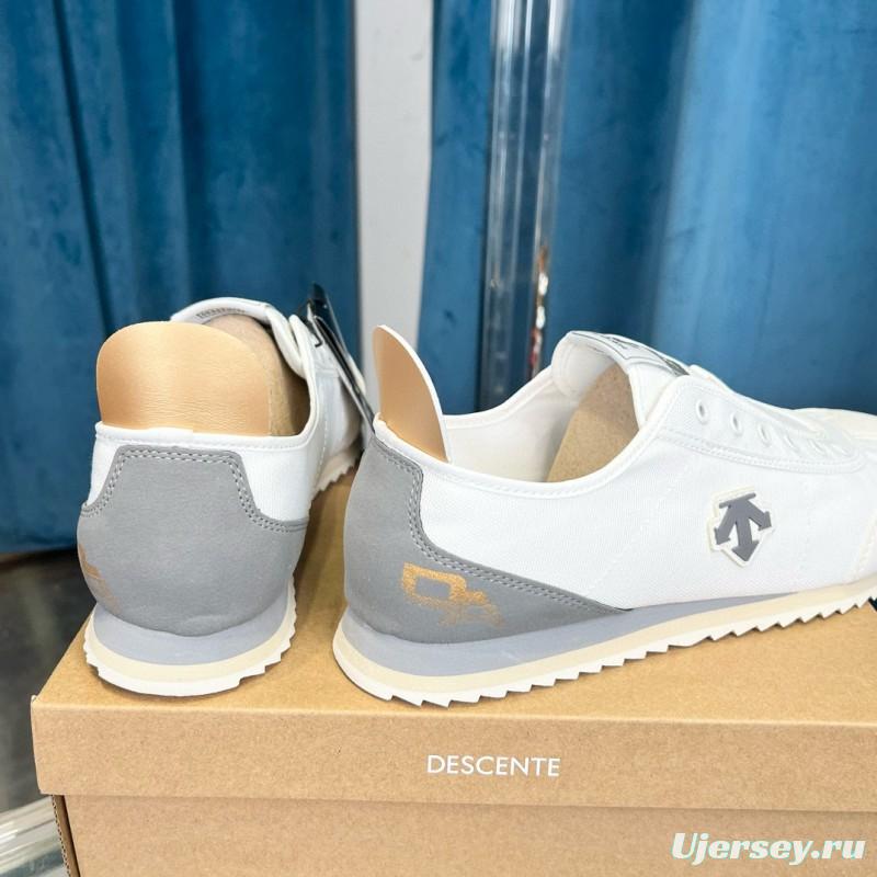 2024 Unisex Descente White Grey Canvas Plimsolls MJ00280