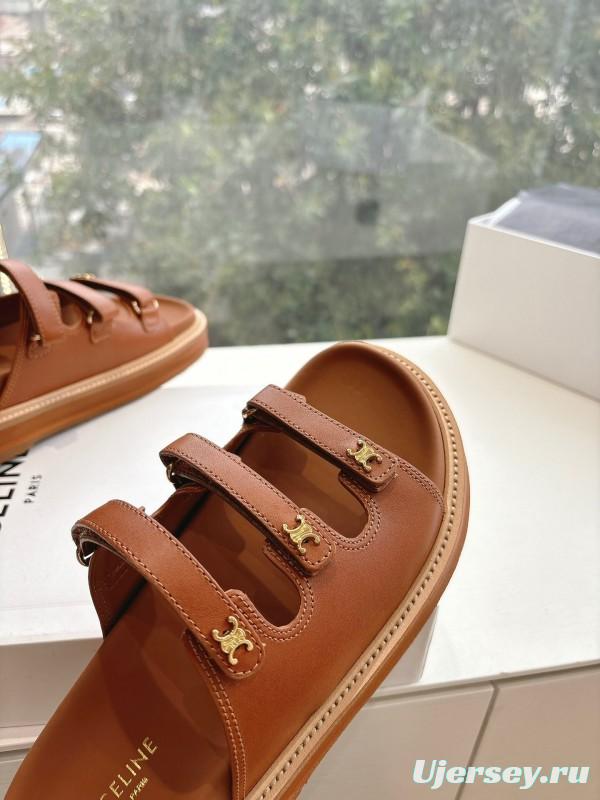 2025 CELINE Brown Leather Sandals