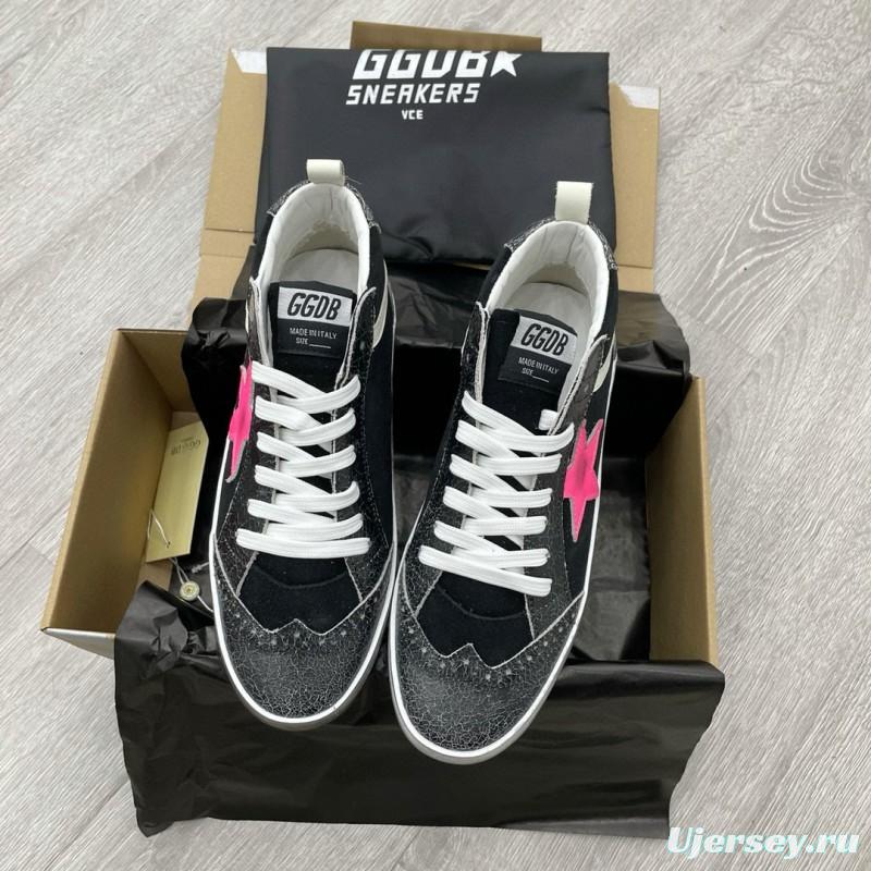 2024 Unisex GGDB Black Pink Suede Leather High-Top Sneakers MJ00300