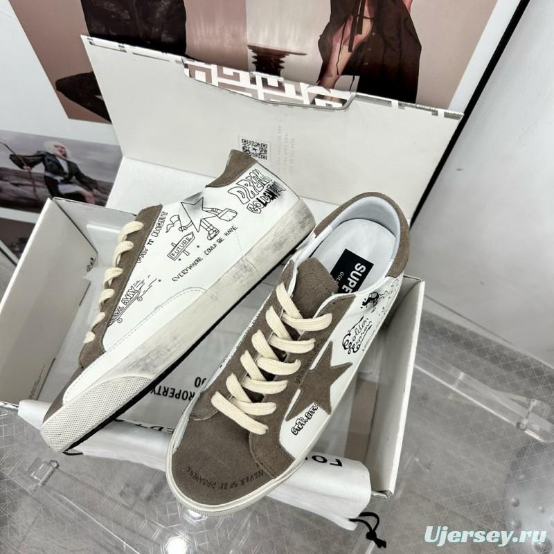 2025 Unisex GGDB White Grey Suede Calf Leather Sneakers