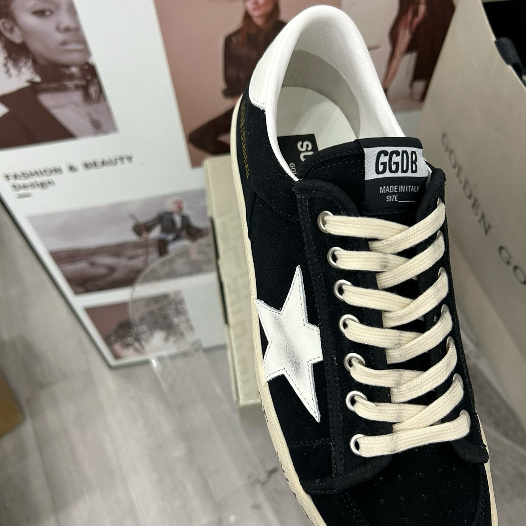 2024 Unisex GGDB Black White Suede Leather Low Top Sneakers MJ00260