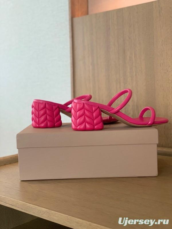 2025 Women Gianvito Rossi Pink Leather Sandals KFY00260