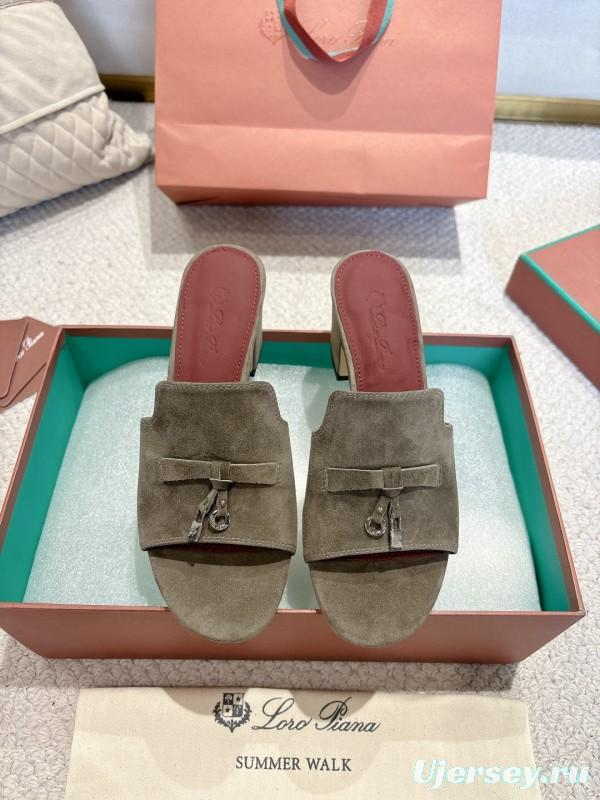 2025 Women LP Grey Suede Sandals
