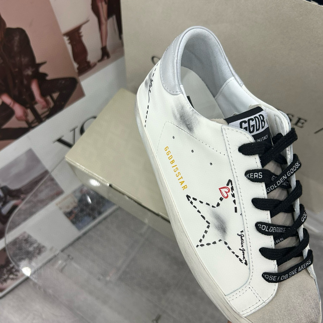 2025 Unisex GGDB White Black Suede Leather Sneakers MJ00260