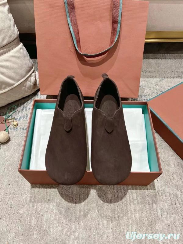 2025 Women LP Dark Brown Suede Loafers LY00300